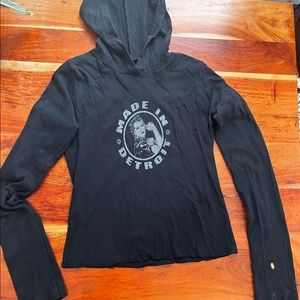 “Made in Detroit” slightly cropped light pullover hoodie